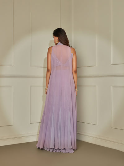 Lilac Layered Sharara Set