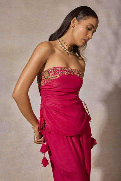 Fuschia Pink Strapless Co-ord Set