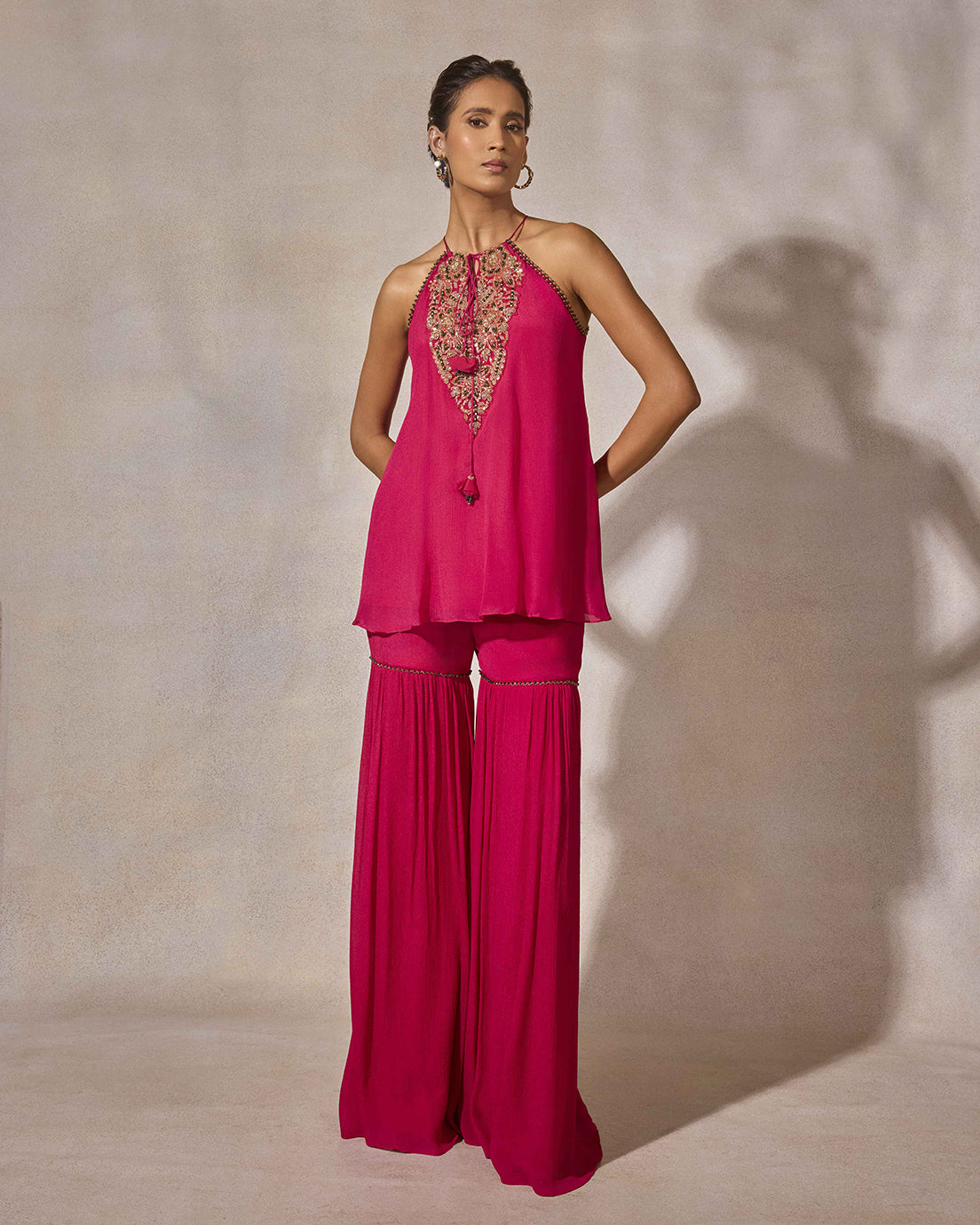 Fuschia Pink Sharara Set