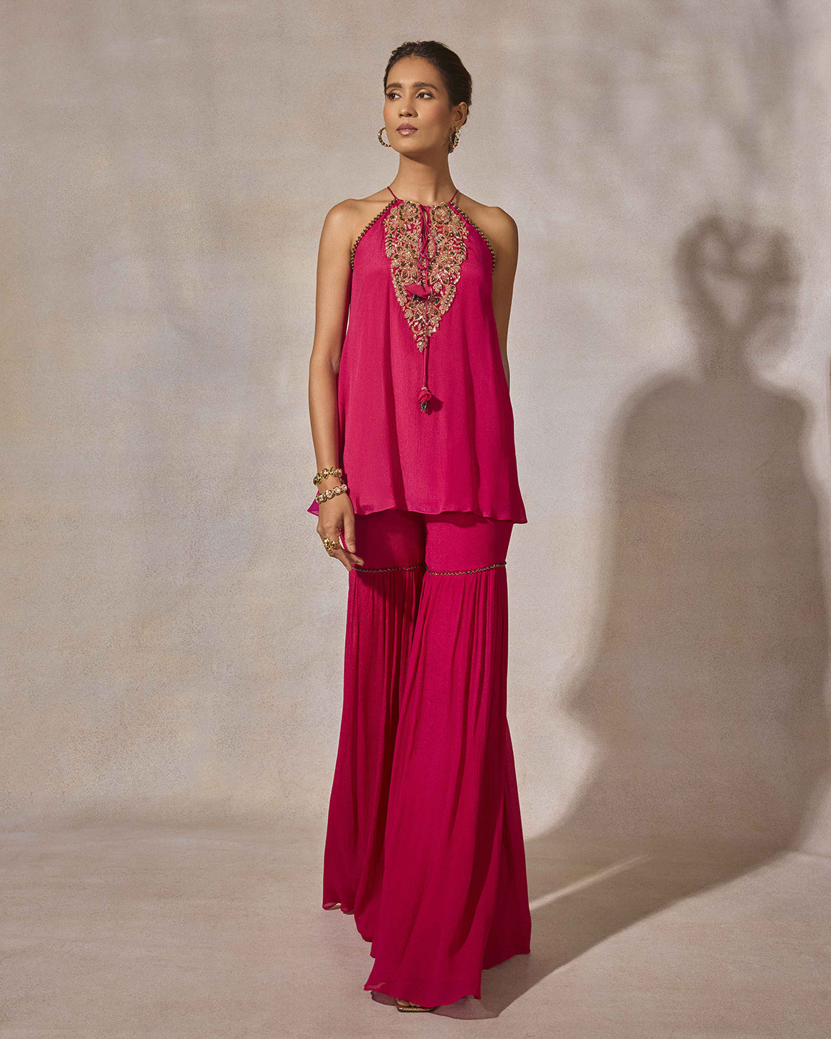 Fuschia Pink Sharara Set