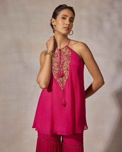 Fuschia Pink Sharara Set