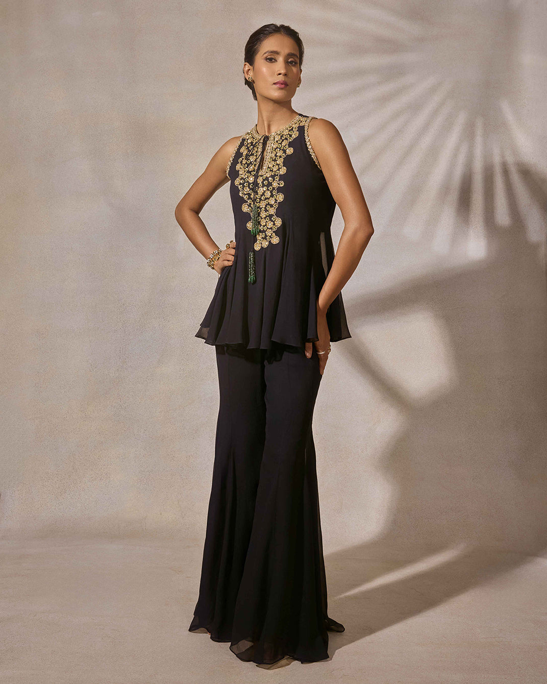 Midnight Blue Patchwork Kurta & Pant Set