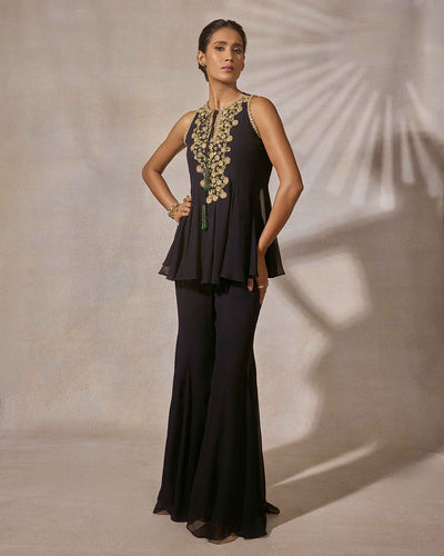 Midnight Blue Patchwork Kurta & Pant Set