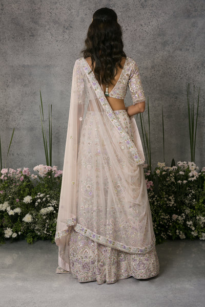 Pale Pink Multi Coloured Lehenga Set