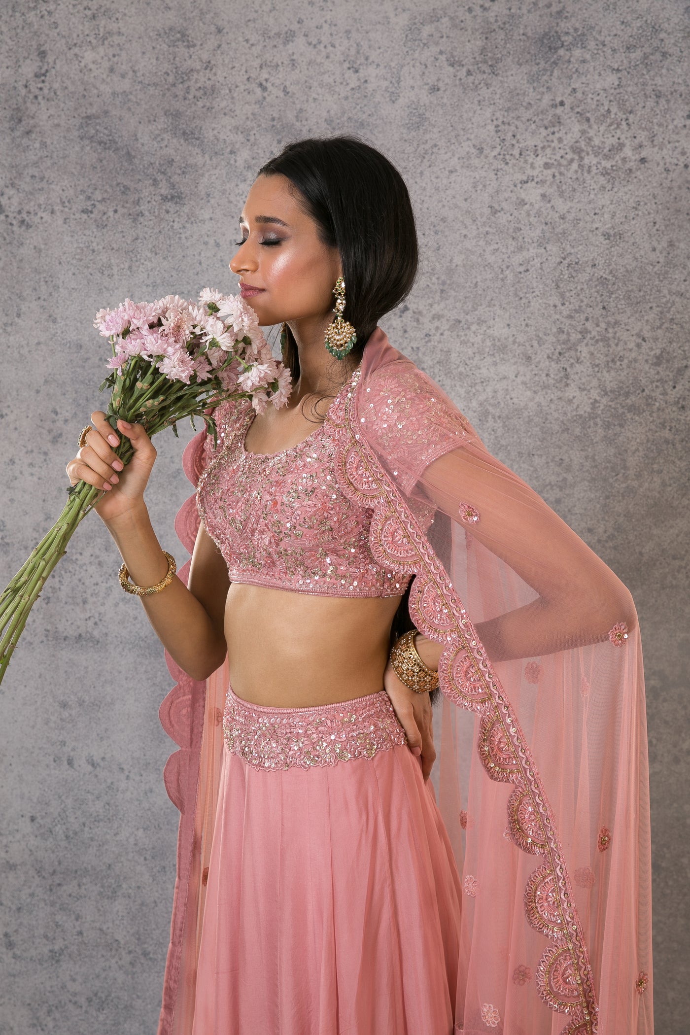 Onion Pink Lehenga Set